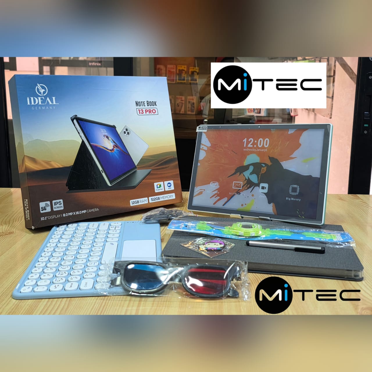 Tablette Éducative ideal NoteBook 13 Pro  - 4 GB - 128 GB - Avec Puce -Avec Clavier - 10'1 Pouces