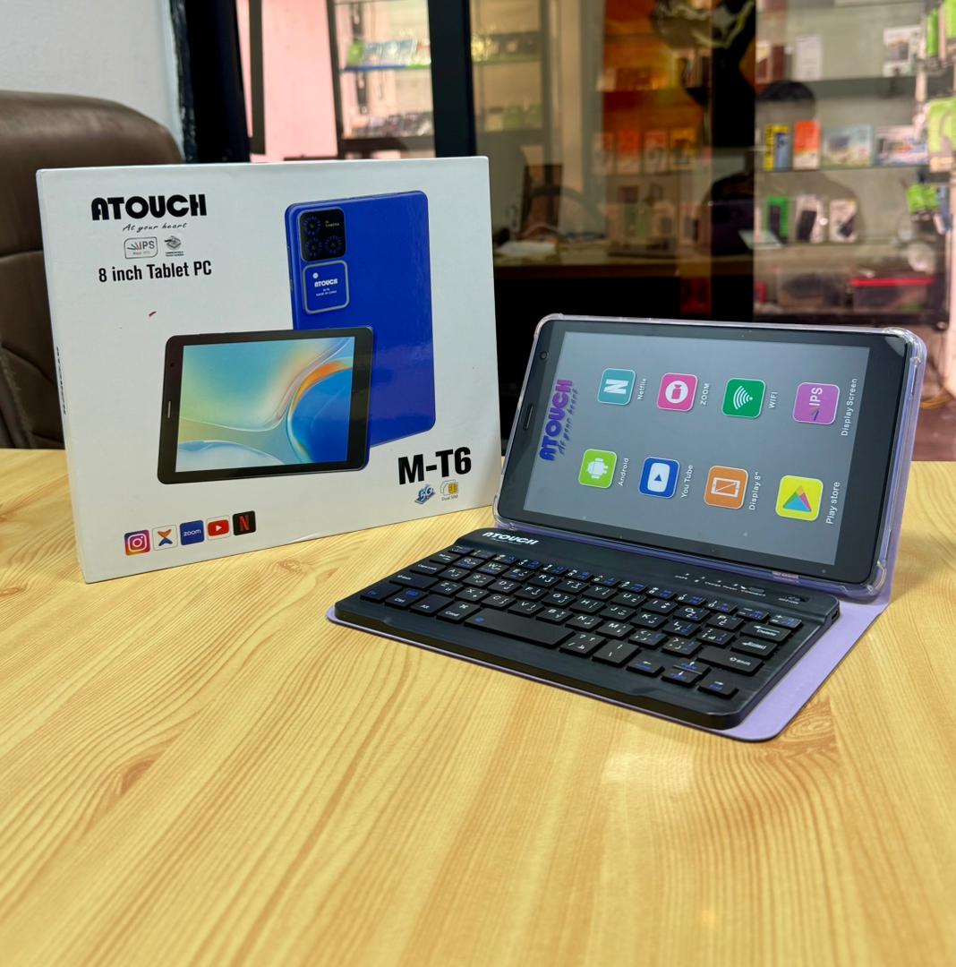 Tablette Educative ATouc MT6 Neuve - 4 GB - 128 GB - 8 Pouces - Prend Puce - Avec Clavier + Stylet  + Souris - Android 14