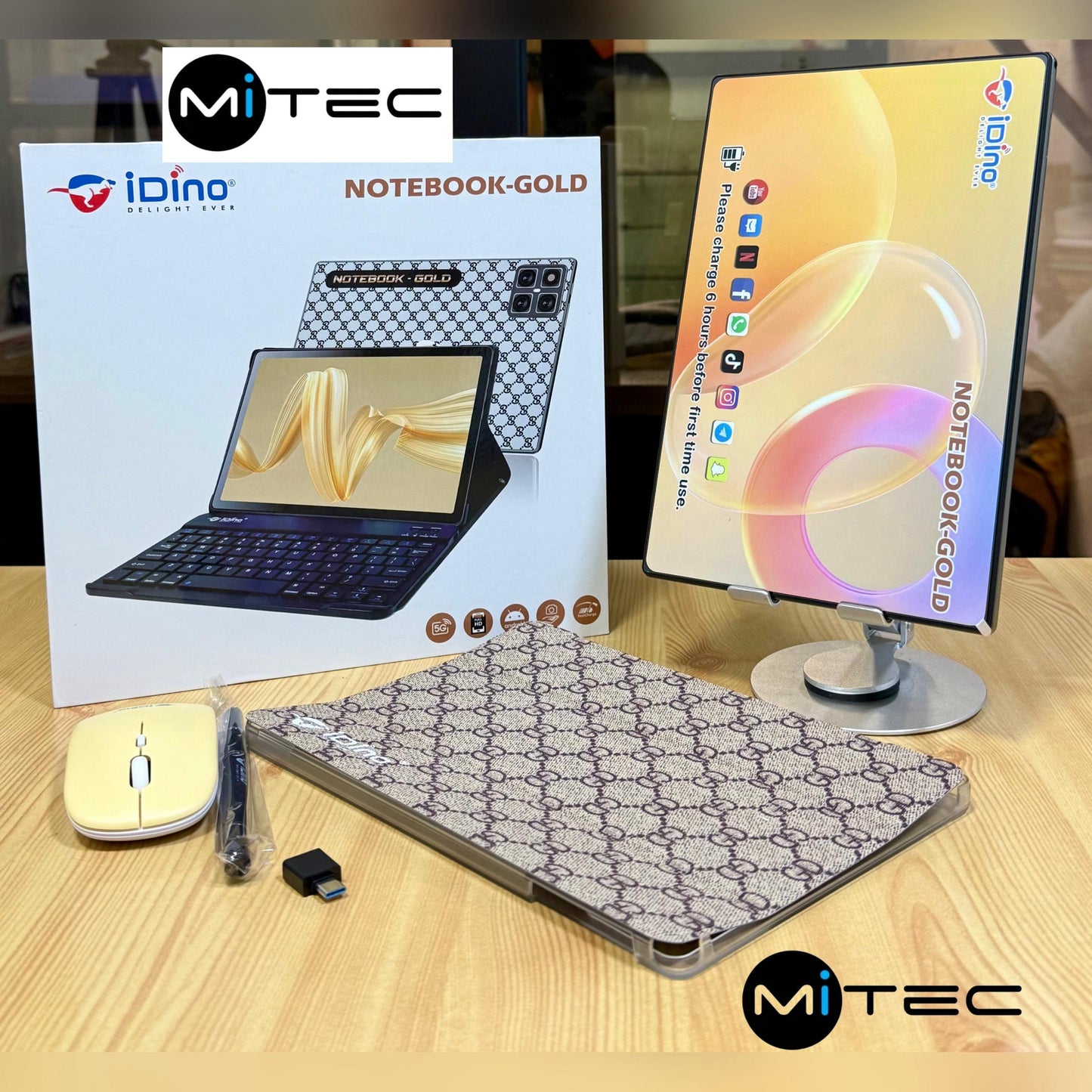 Tablette Educative Idino Notebook Gold - 4 GB - 128 GB - Avec Puce Et Clavier - 10'1 Pouces