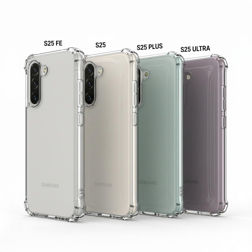 Étui Fourreau Coque Transparent Pour Samsung Série S25 Fe , S25, S25 Plus , S25Edge, S25 Ultra